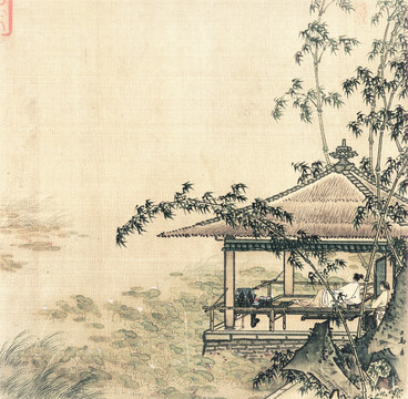 高清山水国画 画廊品质