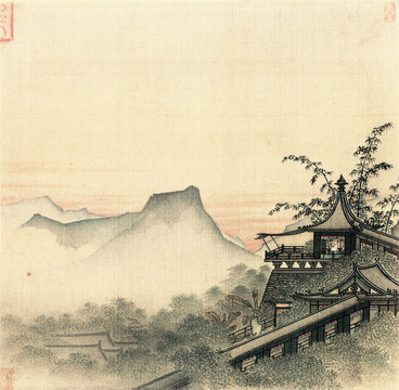 高清山水国画 画廊品质