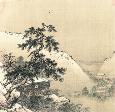 高清山水国画 画廊品质