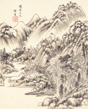 新中式山水國畫 畫廊高清品質(zhì)