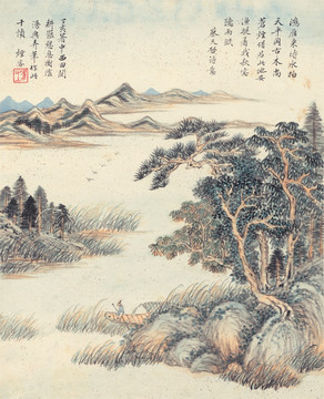 新中式山水国画 画廊高清品质