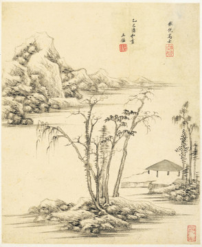 风景国画 画廊高清品质