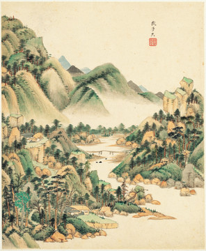 风景国画 画廊高清品质