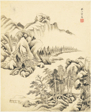 风景国画 画廊高清品质