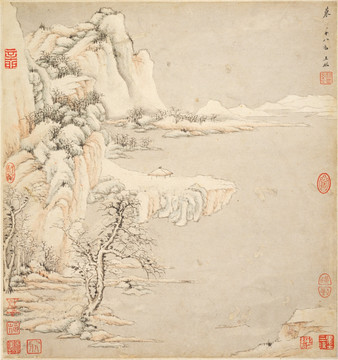 风景国画 画廊高清品质