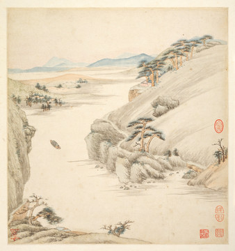 风景国画 画廊高清品质