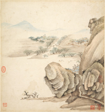 风景国画 画廊高清品质