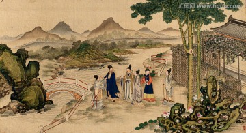 賈政游大觀園景二