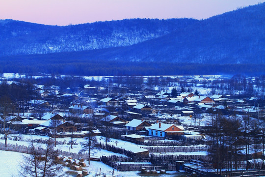 林场人家雪景