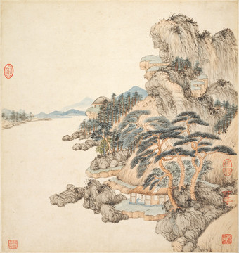 风景国画 画廊高清品质