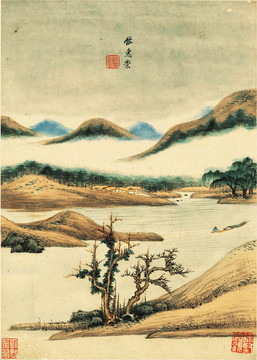 水墨國畫 畫廊高清圖片
