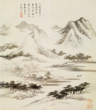 山水畫 畫廊高清品質