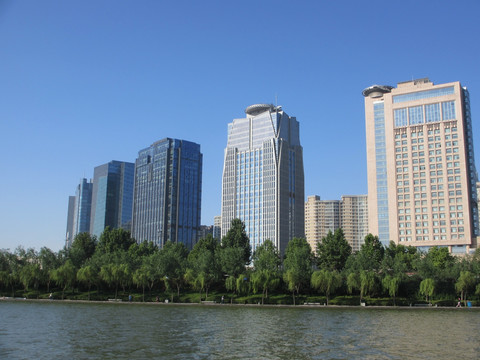 郑州 建筑 风景 湖泊 河道