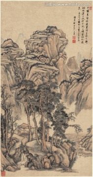 王翚 水閣幽山圖（未分層）