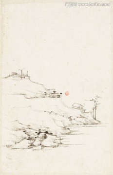 意境写意山水国画 画廊高清品质