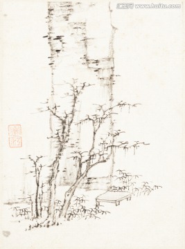 意境写意山水国画 画廊高清品质