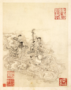 古典人物国画 画廊高清品质