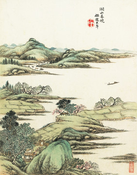 高清山水国画 画廊专用画芯图片