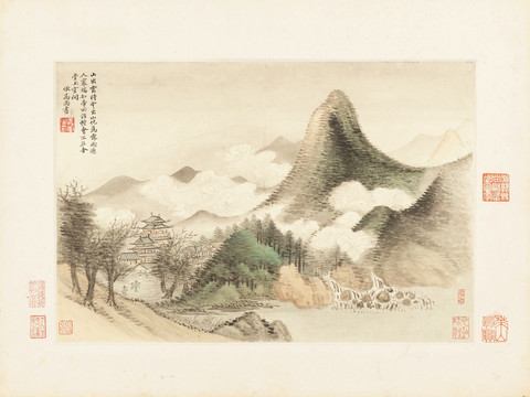 意境山水国画 画廊高清品质