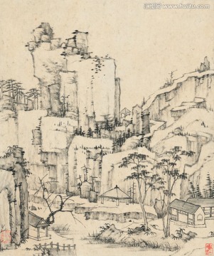水墨山水國畫