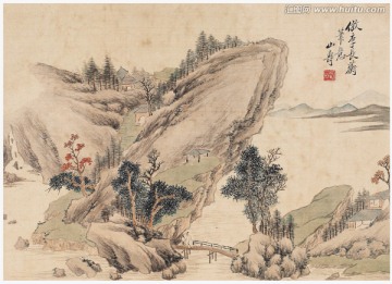清 黃山壽 擬古山水冊(cè)6