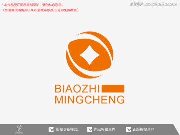 金融投资保险铜钱标志logo