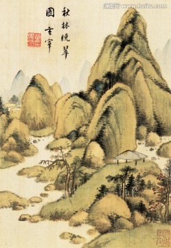 山水画 画廊高清图片