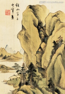 山水画 画廊高清图片