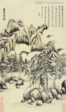 山水画 画廊高清图片