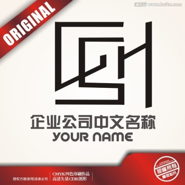 CH字母建筑空間logo