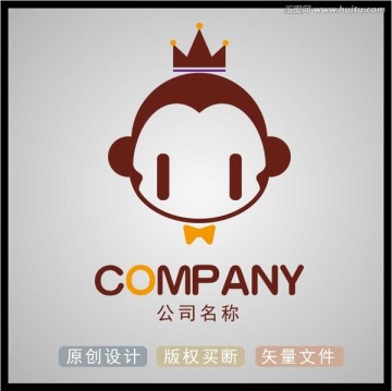 卡通 猴子標志 logo
