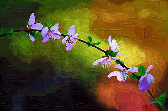 桃花油畫(huà)