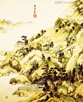 仿古山水画