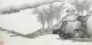 泼墨水墨山水国画 画廊品质