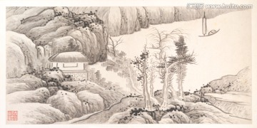 水墨山水畫 畫廊品質(zhì)