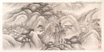 水墨山水画 画廊品质