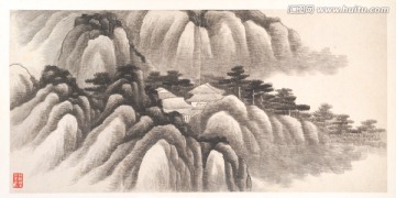 泼墨山水风景国画 高清品质