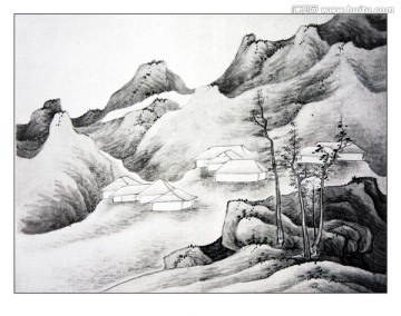 潑墨山水風(fēng)景國(guó)畫(huà) 高清品質(zhì)