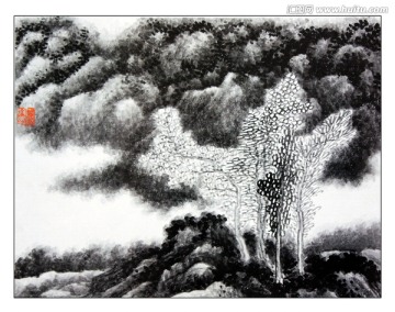 潑墨山水風(fēng)景國(guó)畫(huà) 高清品質(zhì)