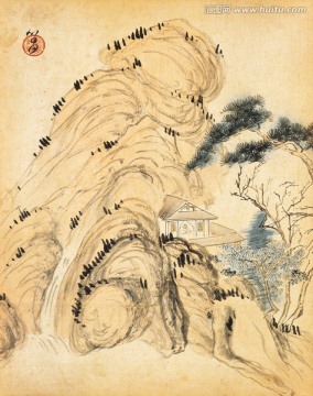 山水古画 画廊高清画芯