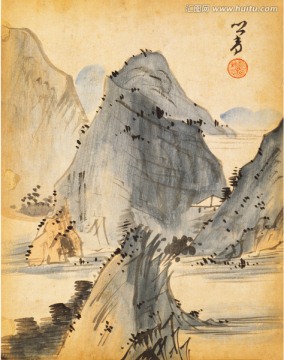 山水古画 画廊高清画芯