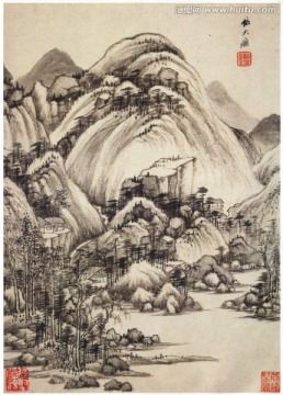 水墨意境国画 画廊品质