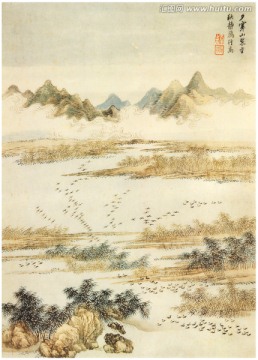 水墨意境国画 画廊品质