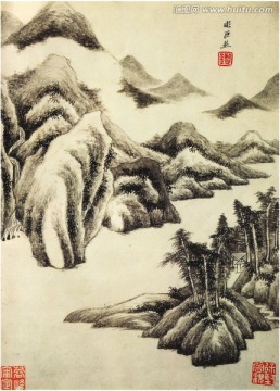 古代山水畫 畫廊品質(zhì)