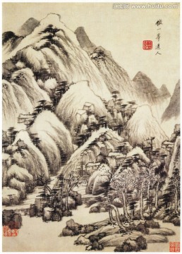 古代山水畫 畫廊品質(zhì)