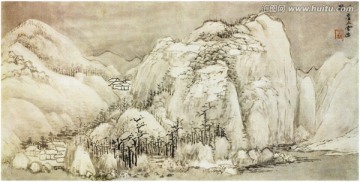 意境水墨山水画