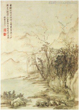 意境水墨山水画