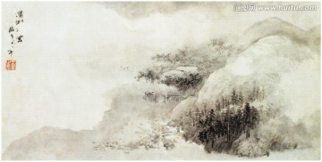 意境水墨山水畫