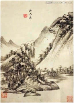 意境水墨山水画