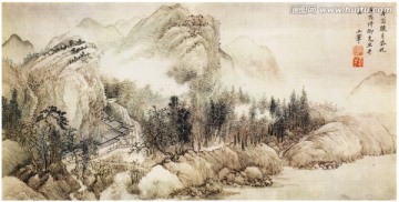 意境水墨山水画